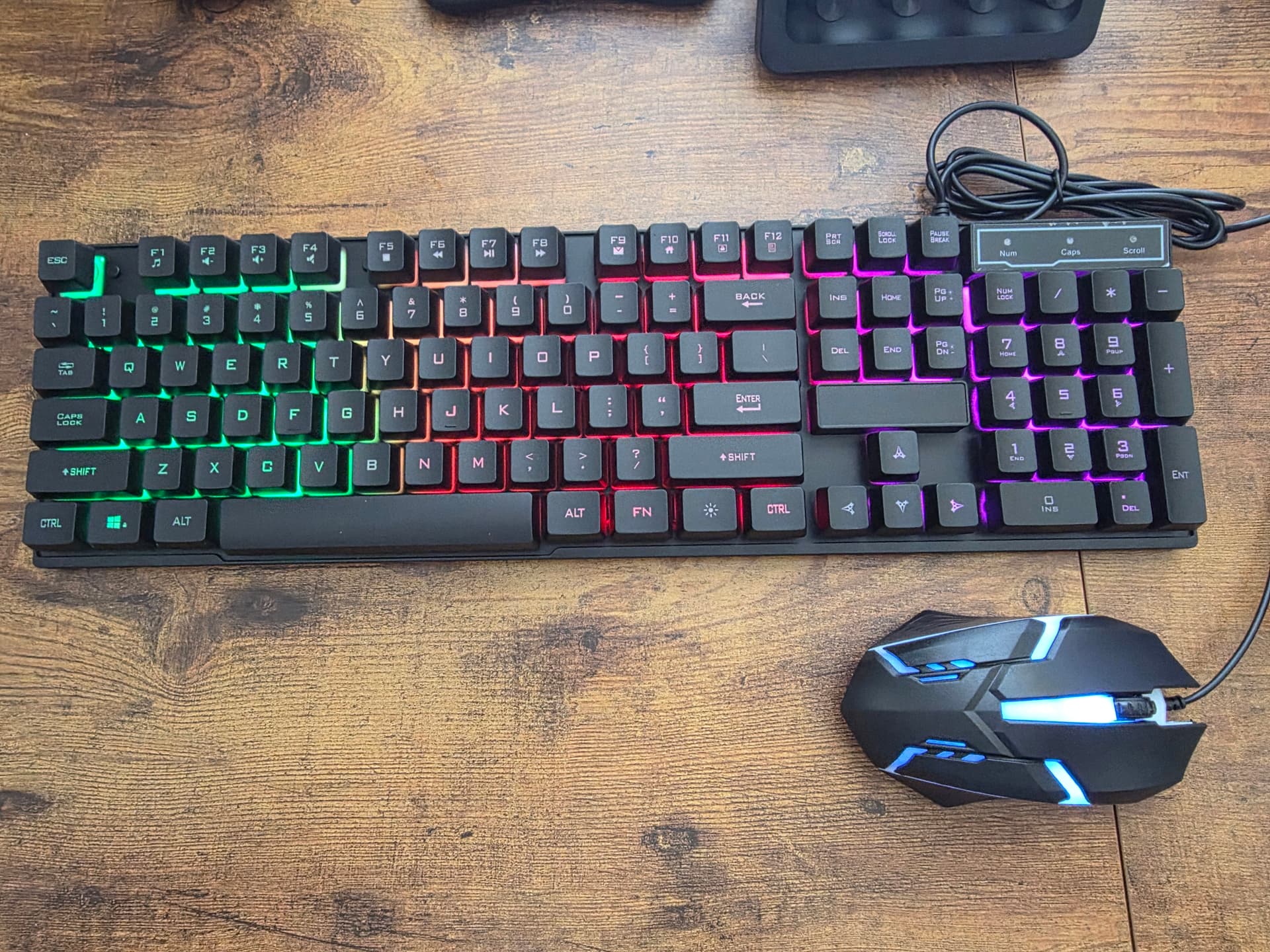 K323 RGB Keyboard & Mouse Combo — overhead view